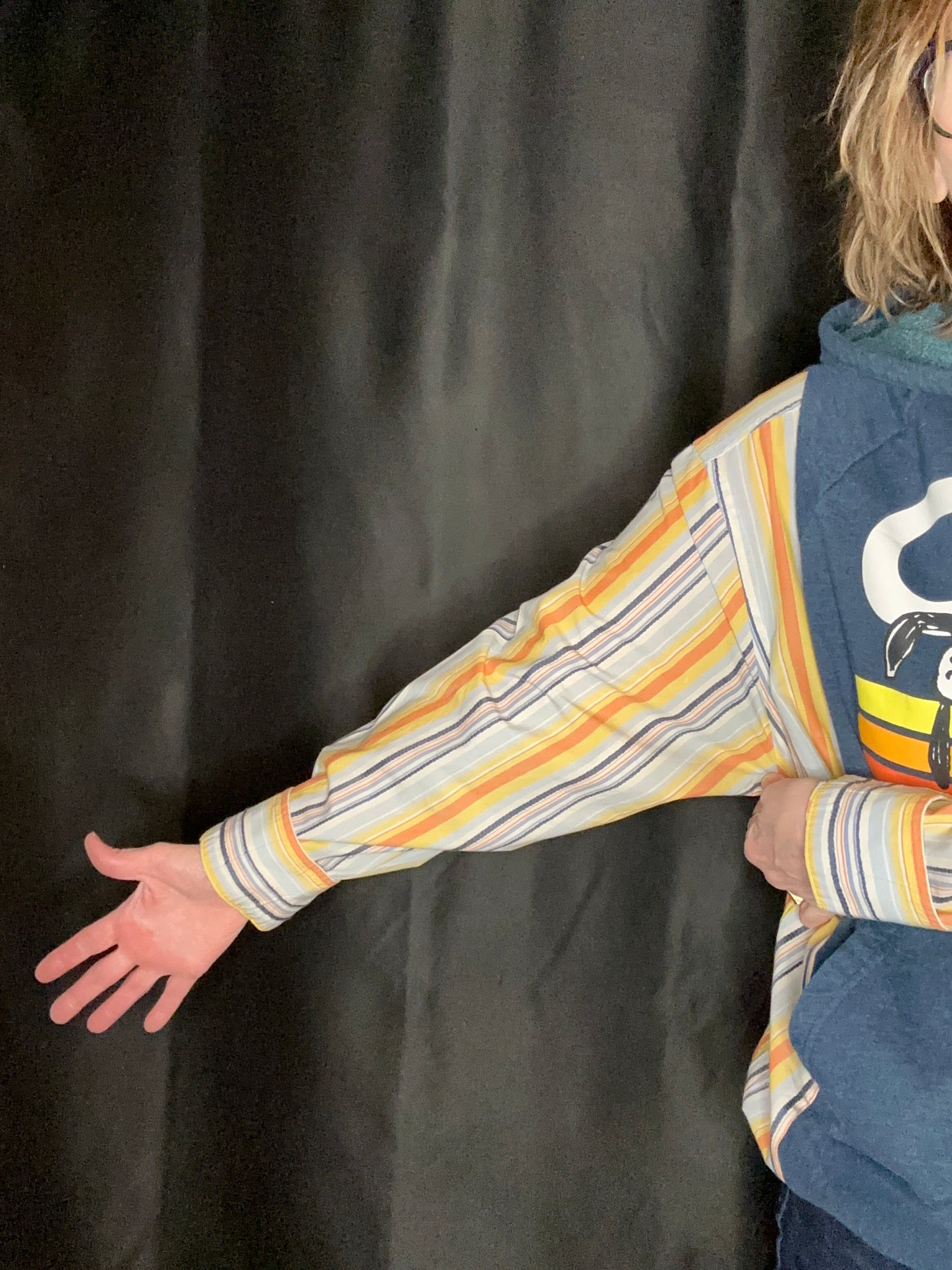Upcycled Snoopy Chill Hooded Sweatshirt- Women's size XL