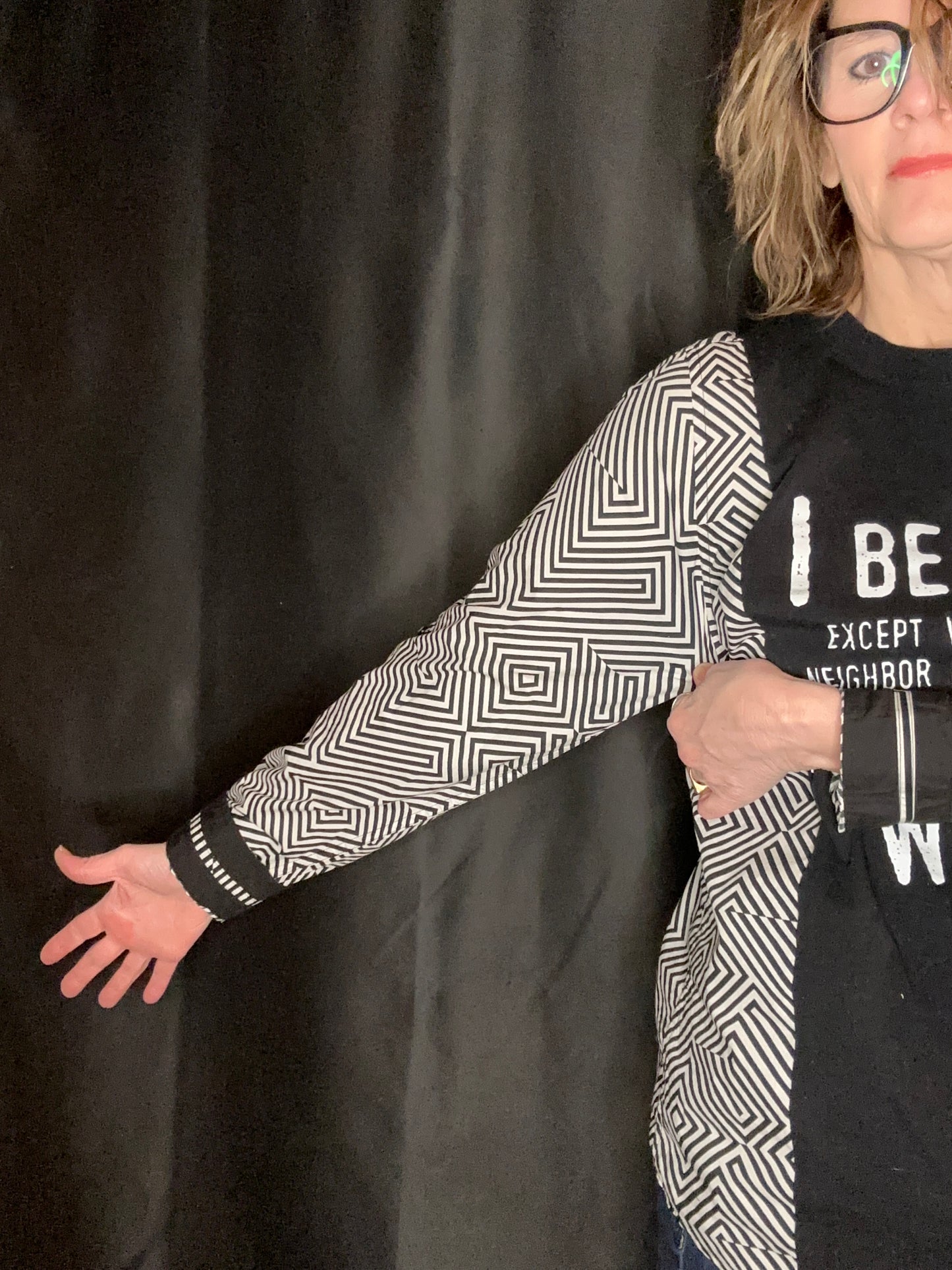 Upcycled I Before E Shirt - M